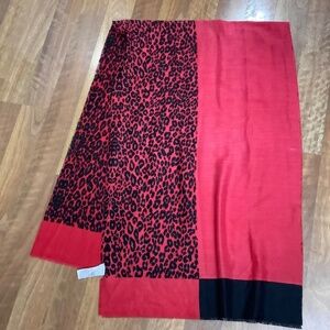 CHICO’s Beautiful Red Leopard Print Shawl Scarf